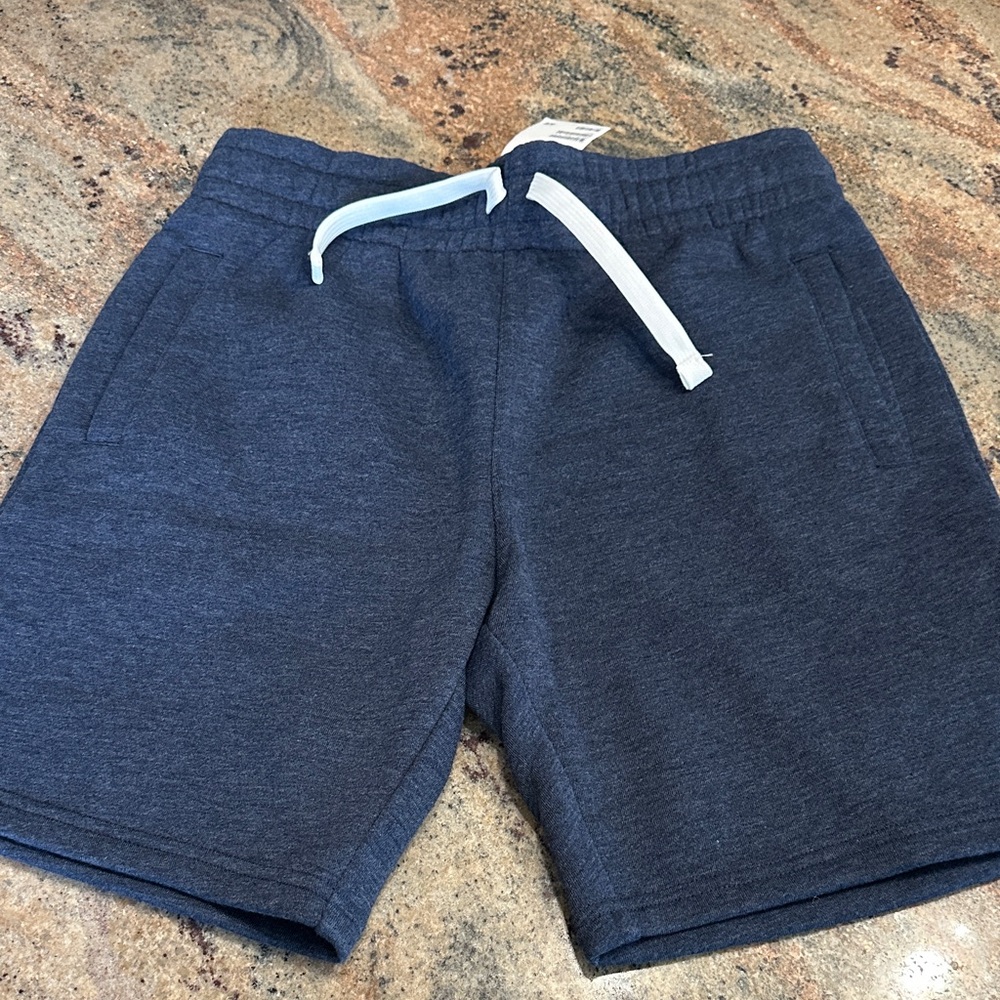 H&M Men's Heather Navy Athletic Shorts with White Drawstring